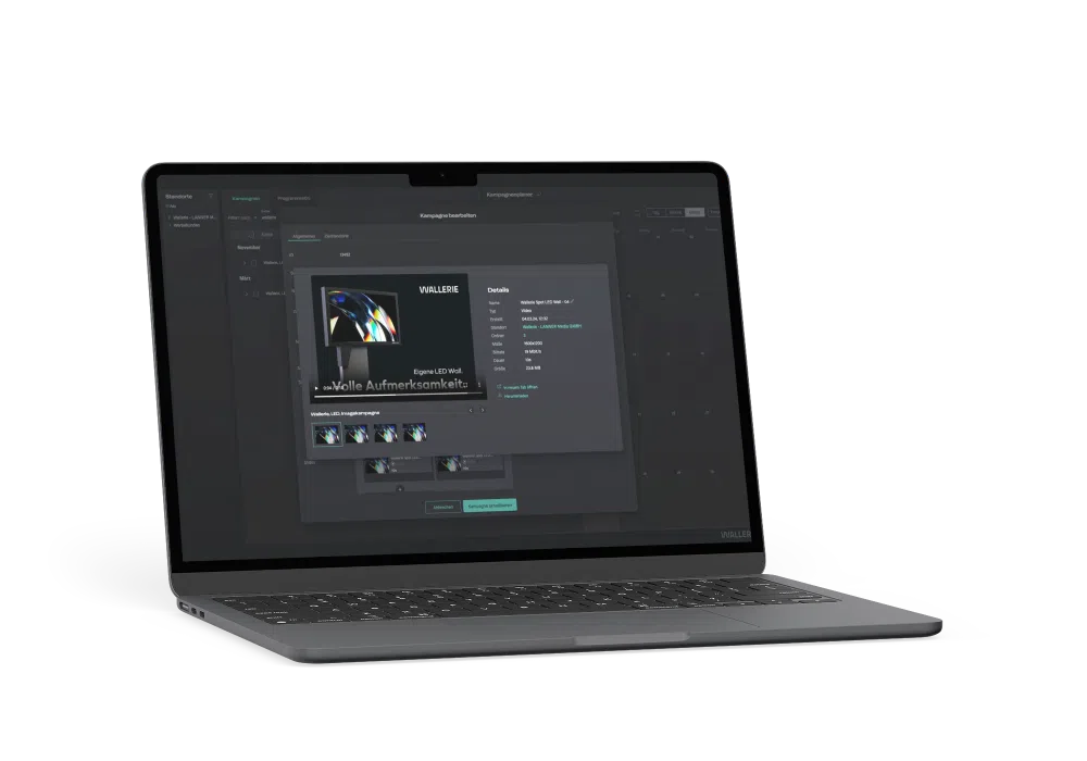 wallerie-cms-screenshot mockup02 Bild von einem Laptop mit einem Content Management System am Screen