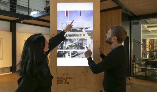Indoor Stele Touch Screen im Architekturhaus Kärnten © Helga Rader