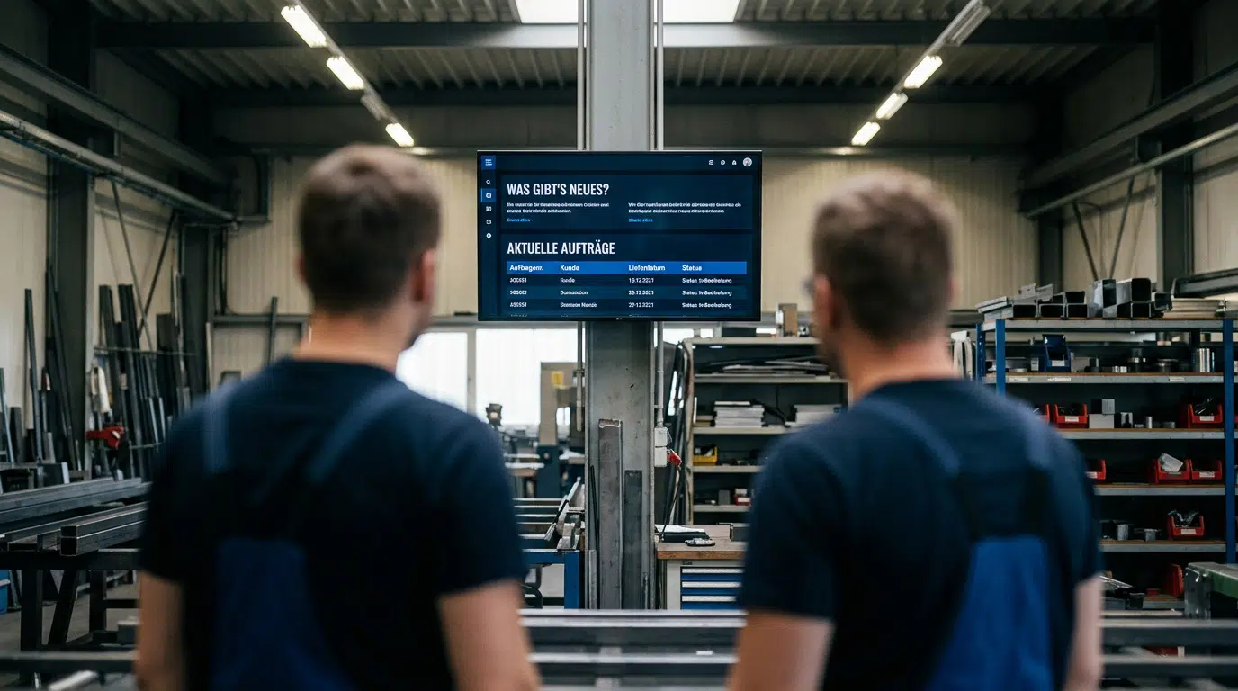 digital-signage-mitarbeiter-infosystem-wallerie-two-factory-workers-stand